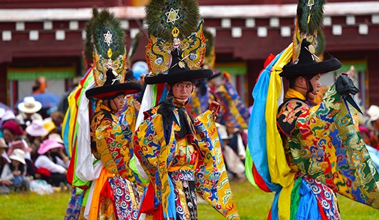 Mask Dance (Cham) Festival at Huiyuan Monastery during Summer Prayer